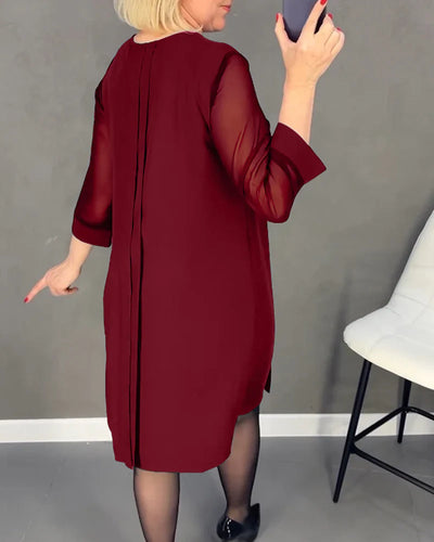 Robe plissée en tissu tricoté