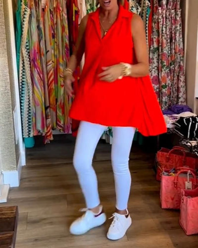 Haut sans manches à volants et revers - 💖 SPÉCIAL FÊTE DES MÈRES 👩‍🦳