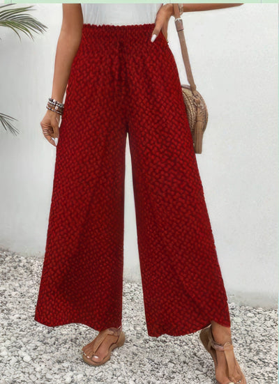 Pantalon imprimé avec taille élastique et cordon de serrage réglable
