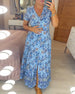 Robe col V à imprimé fleuri