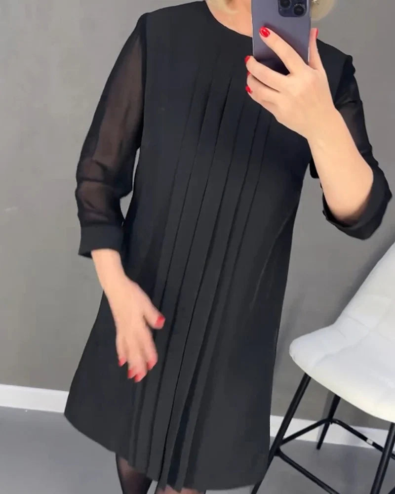 Robe plissée en tissu tricoté