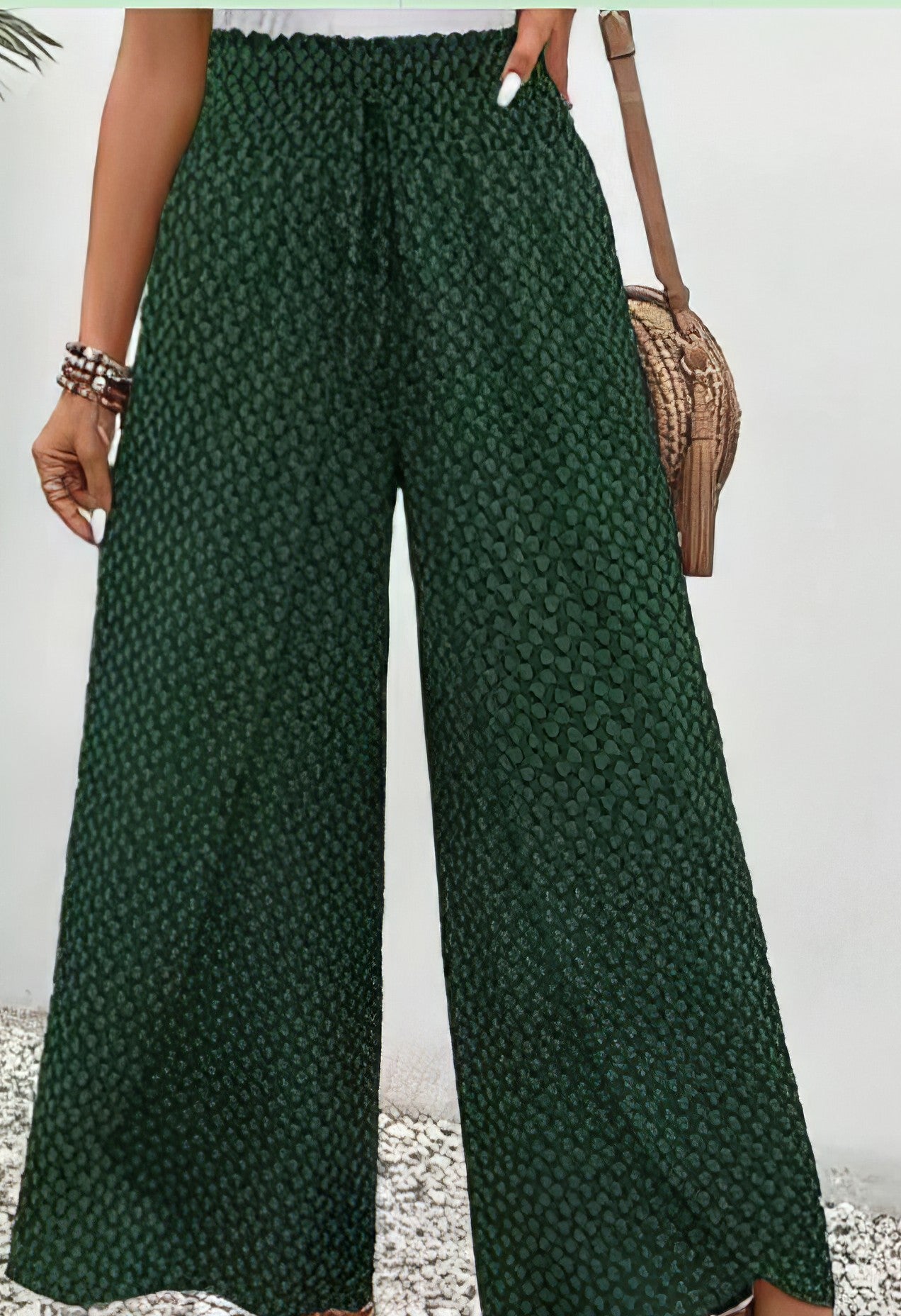 Pantalon imprimé avec taille élastique et cordon de serrage réglable