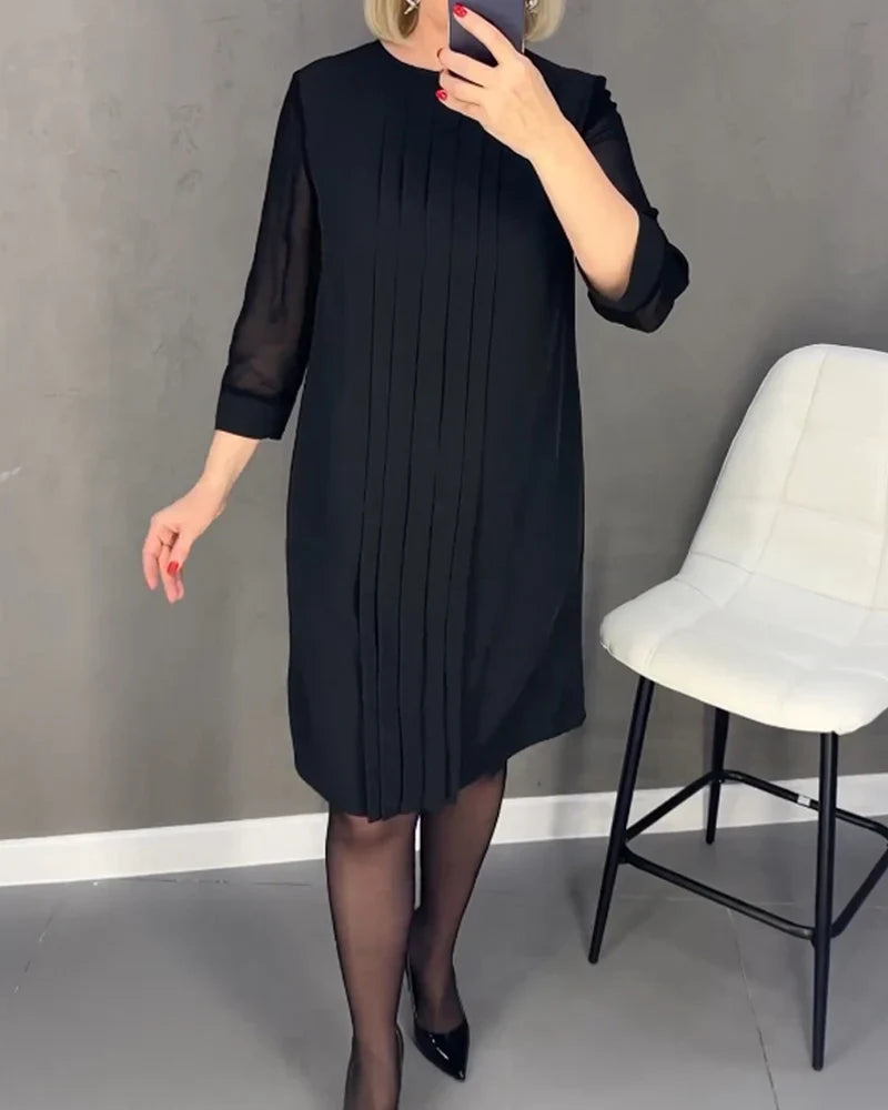 Robe plissée en tissu tricoté