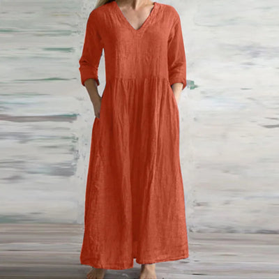 Robe Maxi Ample en Coton et Lin - Casual 2024