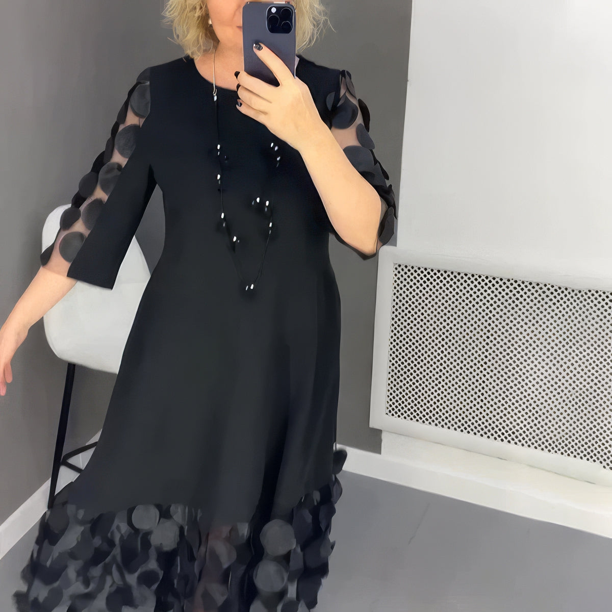 Robe longue oversize avec décoration