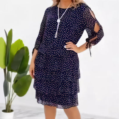 Robe décontractée pour femme avec imprimé et volants