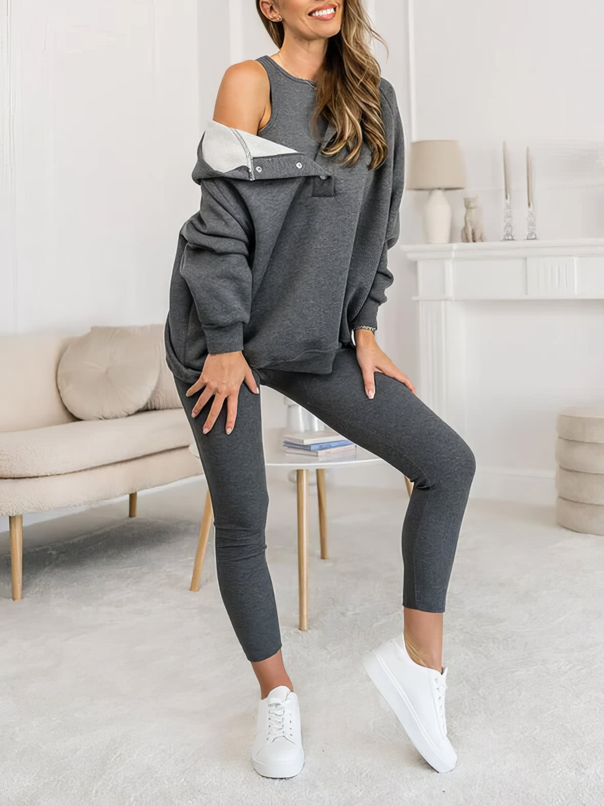 Ensemble Sportif et Confortable avec Sweat à Capuche